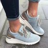 New Front Lace-up Casual Women's Shoes Sports Shoes Lace-up Burnt Flower Thick-soled Large-size Single Shoes