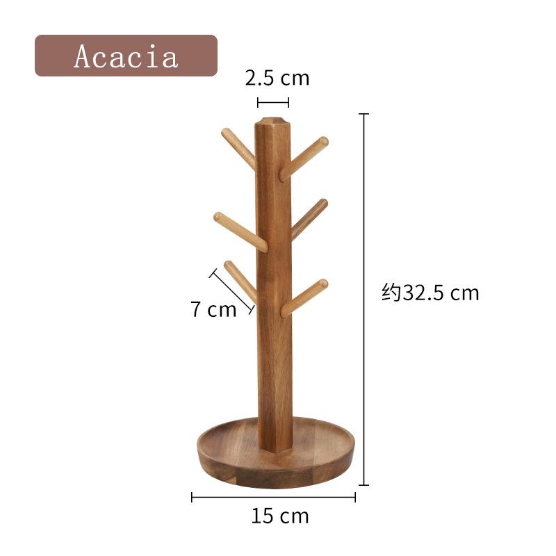 

HeMu Cup holder household drain solid wood water cup storage rack desktop organization key storage rack coffee cup holder