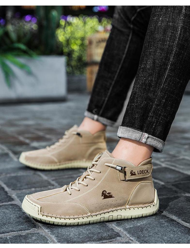 Pánské nové ležérní jarní vysoké ručně šité martensky