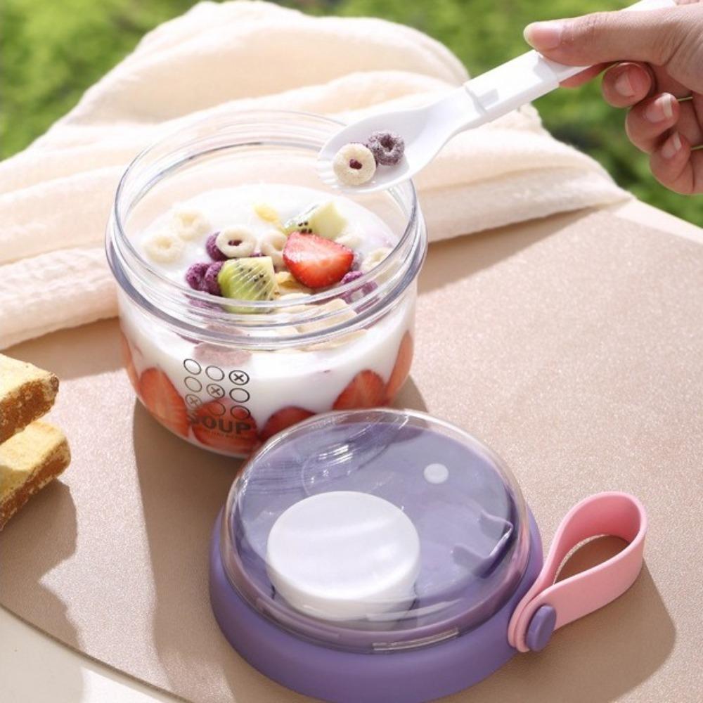 650ml Salad Containers Portable Overnight Oatmeal Cup Reusable Yogurt Cups  for Meal Prep