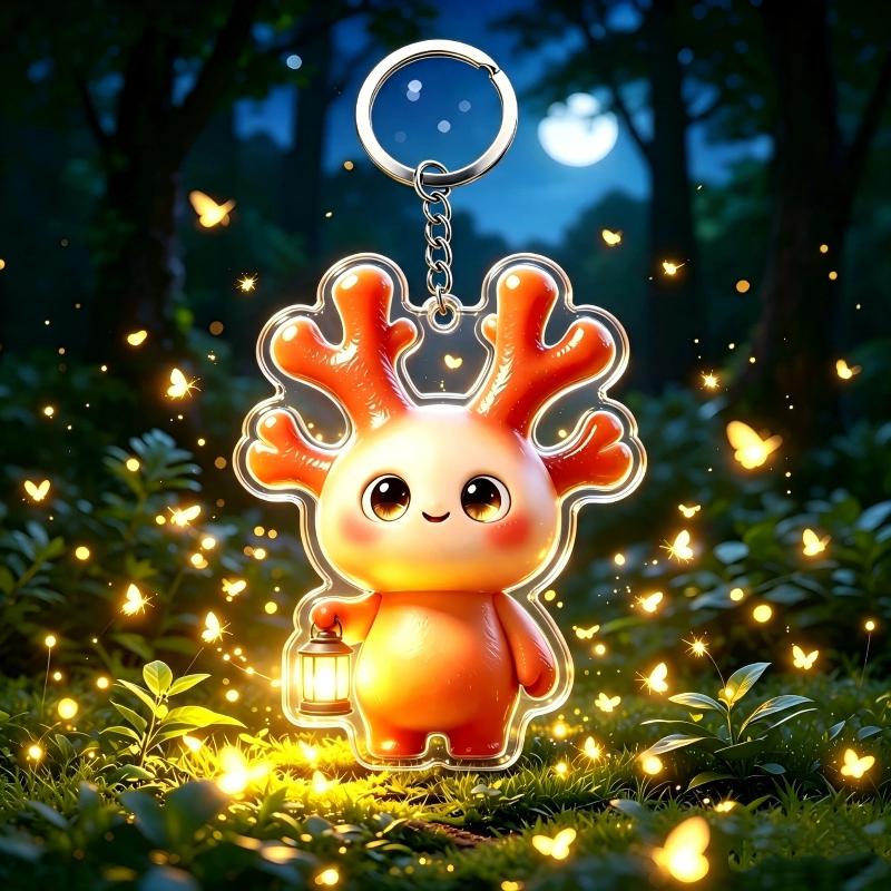 Cute Cartoon Mushroom Acrylic Keychain Kawaii Fadeless Design Lightweight Purse Charm Decoration for Women Holiday Gifts