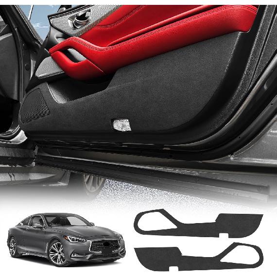 

KUNGKIC for 2013-2022 Infiniti Q60 Q60S Car Door Anti Kick Pad Protective Stickers Interior Decals Accessories Self-Adhesive Side Edge Protection