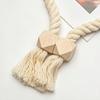 1Pc Boho Magnetic Curtain Tieback, Twisted Rope Wooden Bead Curtain Holders, Decorative Drapery Holdbacks for Bedroom Living Room