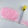 1Meters Fluffy Colored Ostrich Feathers On Ribbon Tape Trim Tassel Fringe 8-10Cm Sewing Flecos White Wedding Dress Clothes Decor