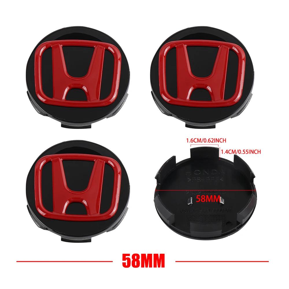 4pcs/set 56/60/58/69MM Emblem Car Wheel Center Cap Hub Covers Badge For Honda Type R Type S DOHC Legend Si RR Modulo Vezel