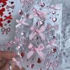 DIY Dekor Kpop Samolepka na fotokartu 3D Stereo Styl Mašle Srdce Scrapbook Deník Stuicker Roztomilá Růžová Červená Barva Samolepka na Kryt Telefonu
