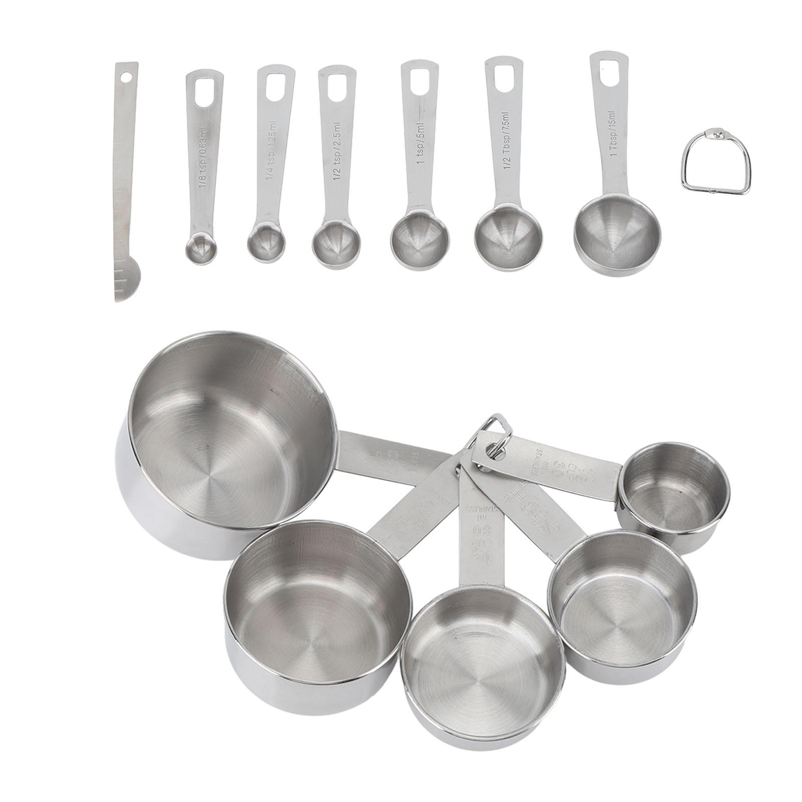 

12 Pcs Stainless Steel Measuring Cups Spoons Set Kitchen Measuring Tools for Cooking Baking L