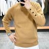Men’s Trendy Casual Knit Sweater - Warm, Thick, and Versatile Crew Neck Jumper for Autumn and Winter