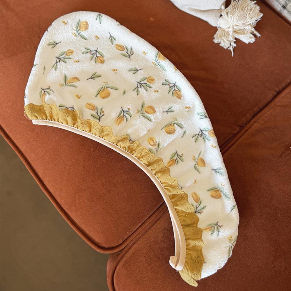 Durable Thickened Lace Dry Hair Cap Absorbent Soft Shower Cap Portable Coral Velvet Dry Hair Towel Home