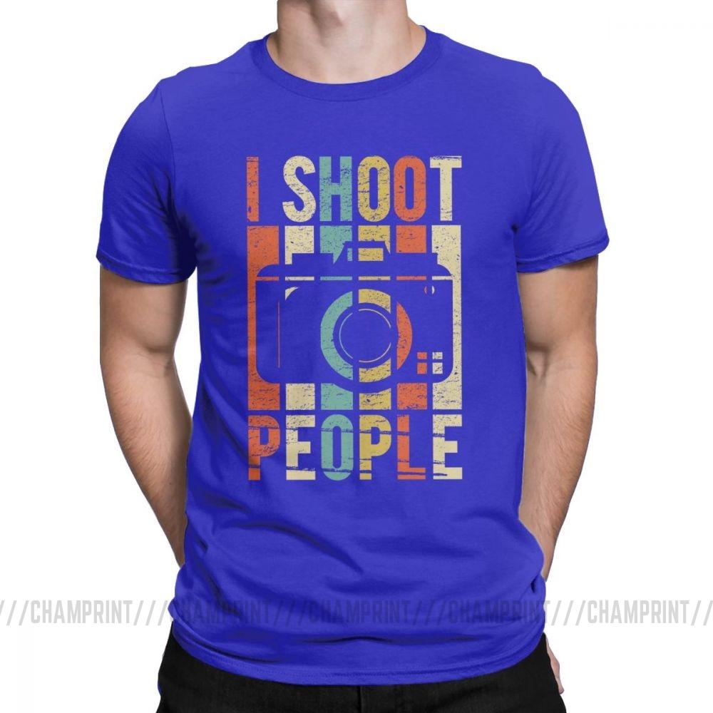 Men S Vintage Shoot People Photographer T Shirt Novelty 100 Cotton Tee Shirt Short Sleeve T