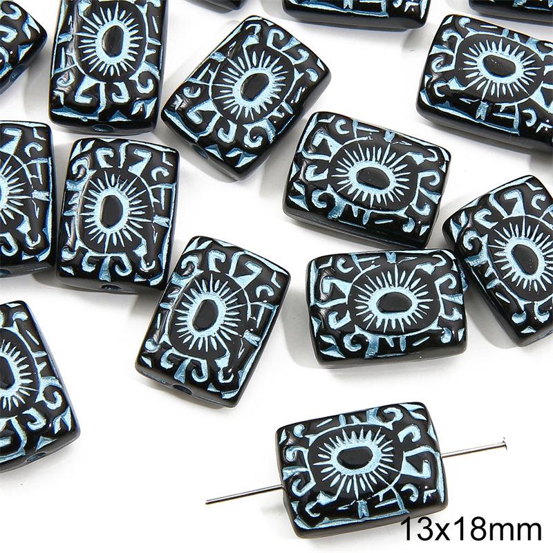 Handmade Acrylic Baroque Retro Beads: Round & Flat Beads for DIY Bracelet & Necklace Jewelry