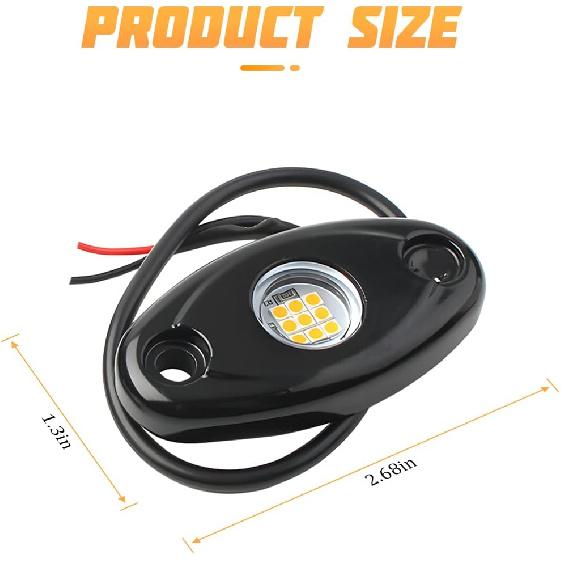 Rock Lights For Trucks, 4 Pods LED Rock Lights, IP67 Waterproof Neon Rock Lights Kits For Pickup ATV Off Road SUV, High Brightness Multifunction