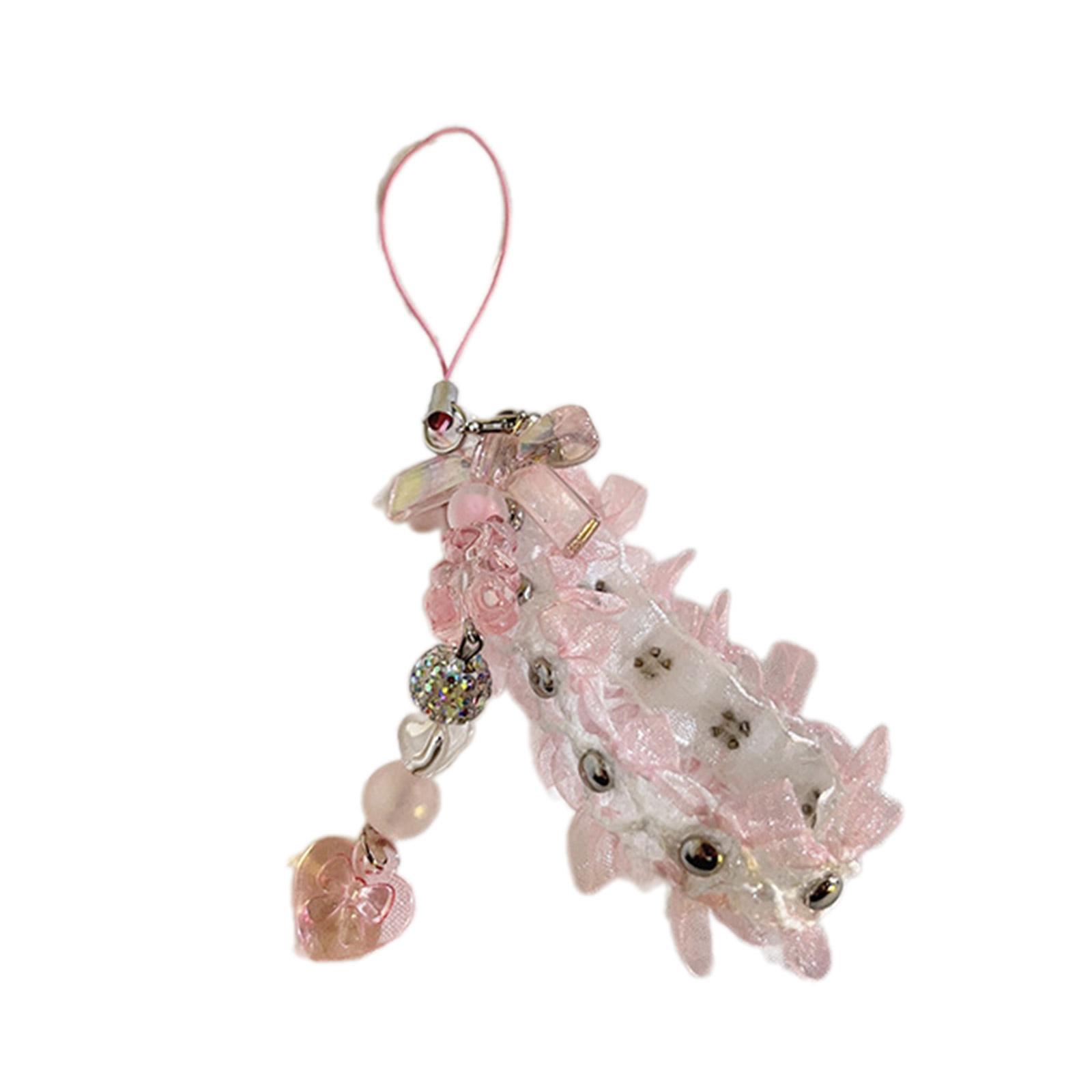 

Подвеска для мобильного телефона в виде бабочки, бант, бусины, телефонная цепочка, съемный шнурок, стильный брелок для ключей, сумка, подвеска, украшения