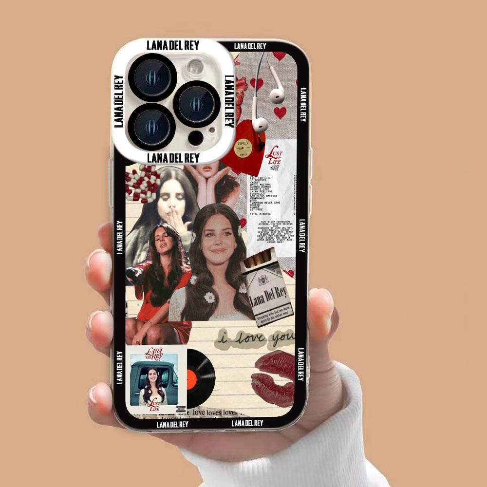 Singer L-Lana Del Rey Cover Clear Phone Case For iPhone Apple 17 17E AIR 16E 16 15 14 12 13 11 Pro 8 7 Plus Max TPU Case Shell