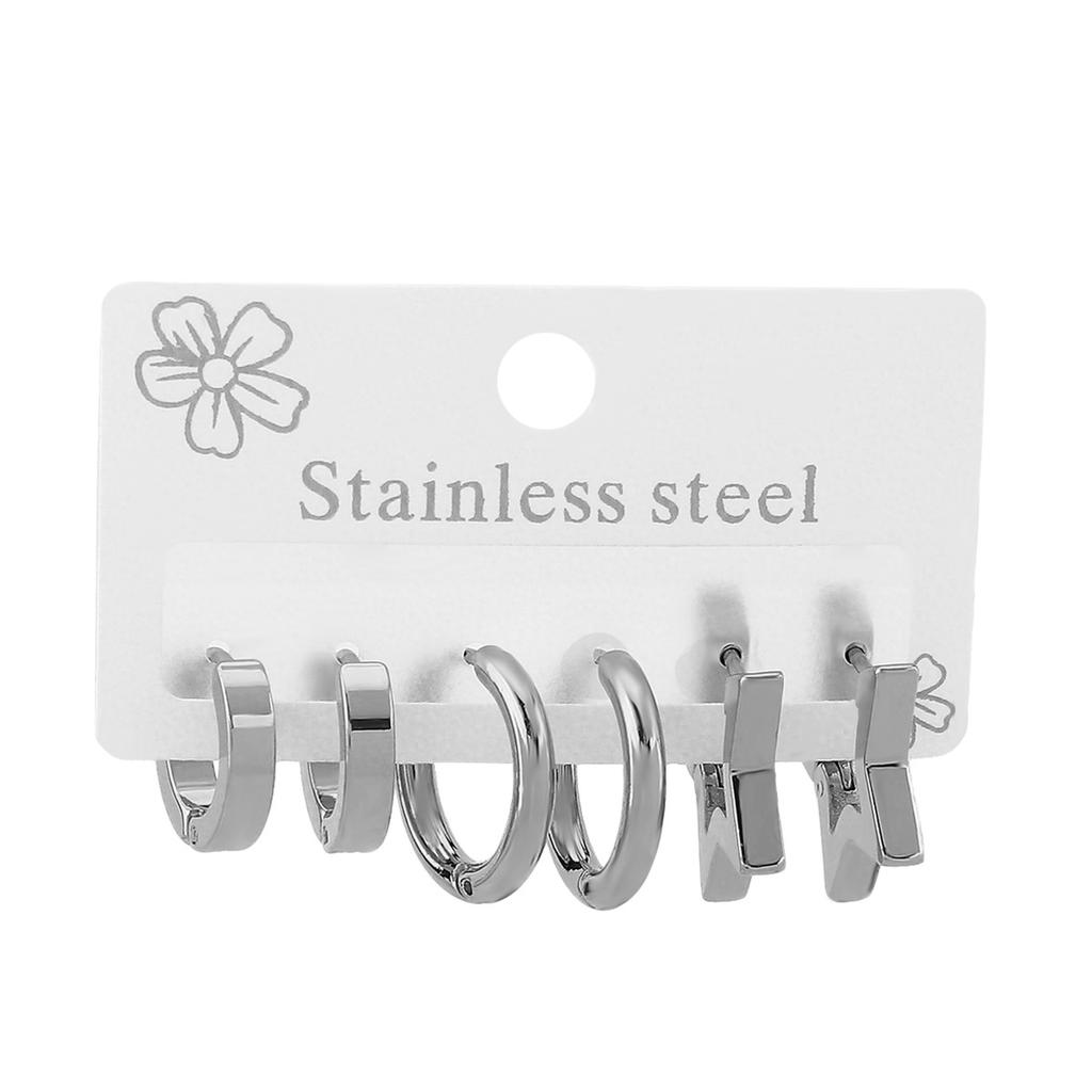 Women Fashion Stainless Steel Star Earrings Set Minimalist Luxury Vintage Unique Design Geometric Stud Earrings For Women