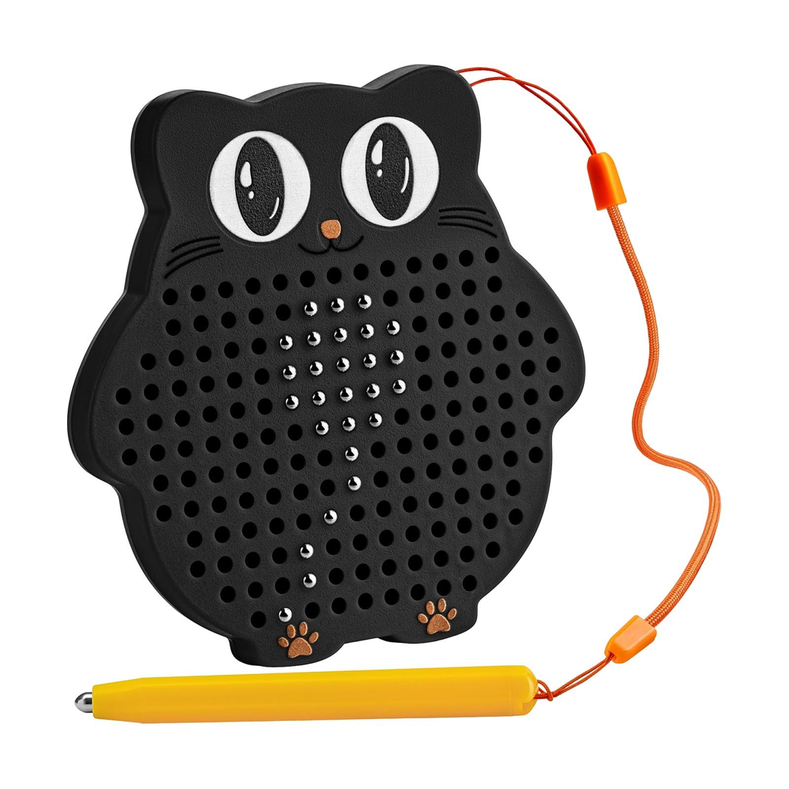 

Магнитная доска для рисования для детей и малышей с бусинами и магнитной ручкой, магнитная дорожная игрушка для занятий в самолете и машине для детей One Size чёрный