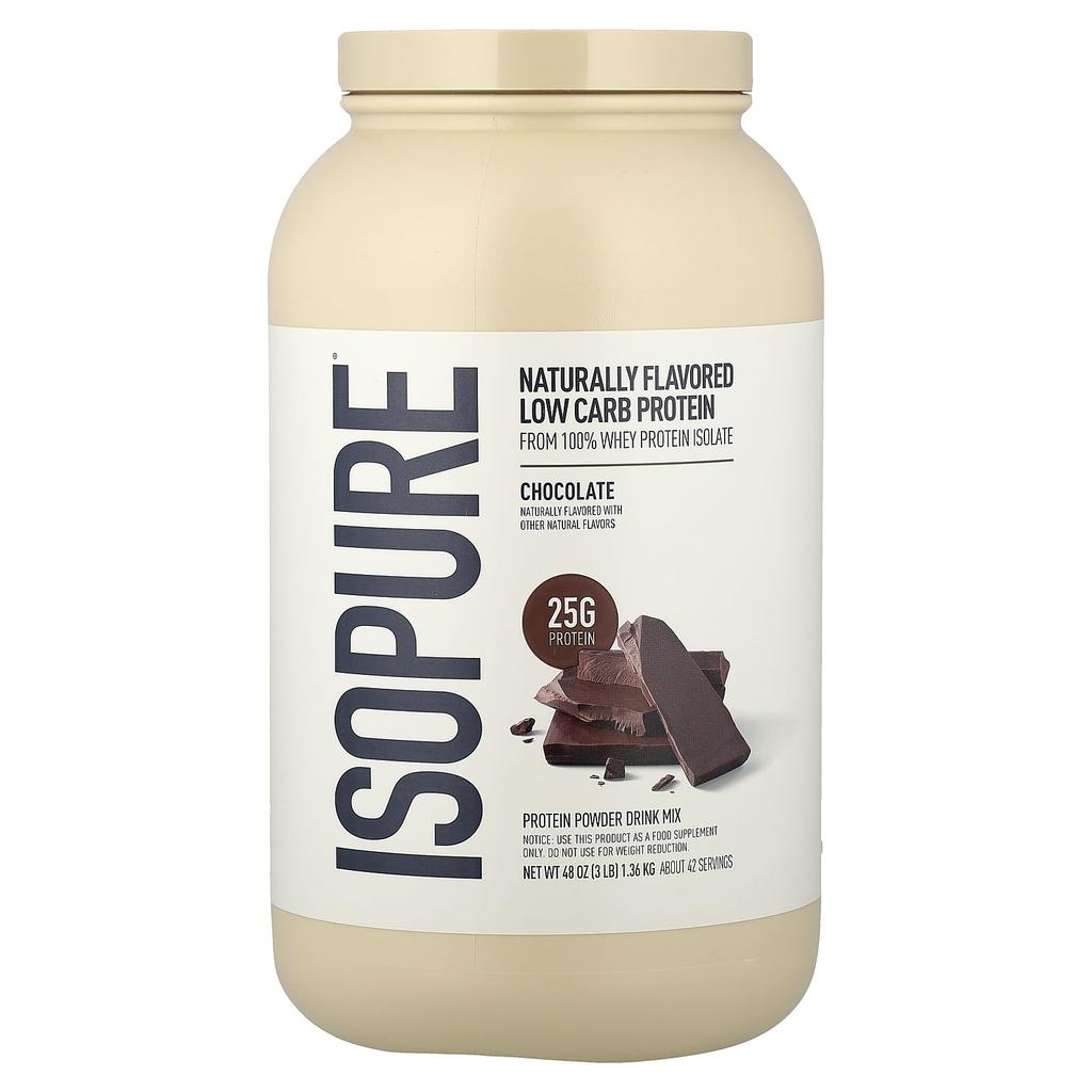 Isopure, Low-Carb Protein Powder, Chocolate, 1.36 kg (3 lb)