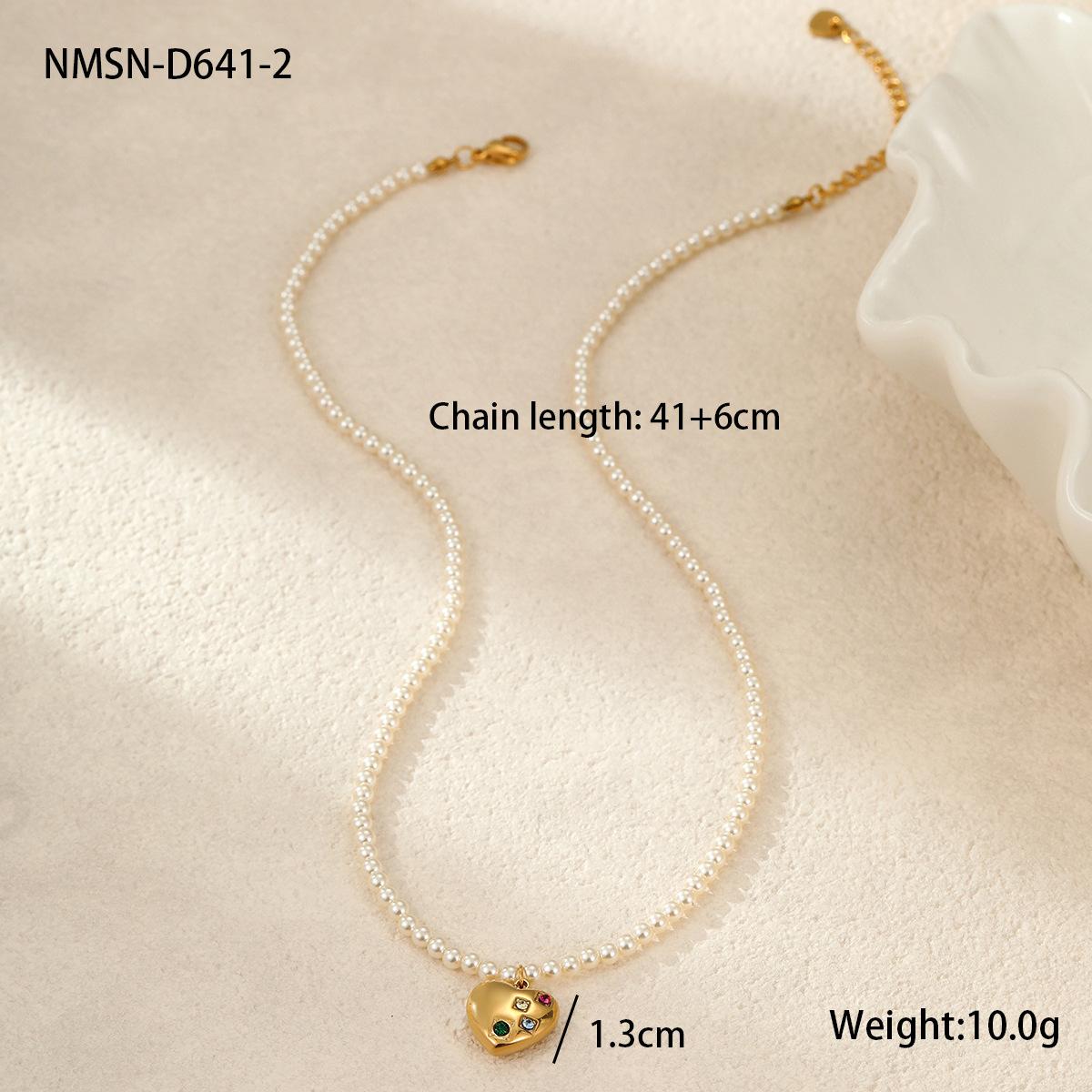 GEMCHIC Women s Vintage Faux Pearl Heart Pendant Necklace Gold Plated Stainless Steel Choker Chain Fashion Jewelry 18K