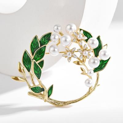 Koreanische Emaille Gardenienblumen Broschen Für Damen Luxus Design Perle Lässige Büro Brosche Anstecknadel Schmuck Geschenke Für Mädchen