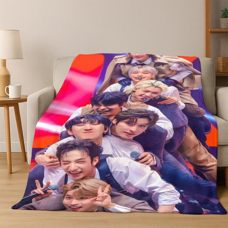HD Stray Kids Kpop Ultra Soft Flannel Throw Blanket, Warm Cozy Blanket for Couch Sofa Bed Bedroom Living Room Travel Gift