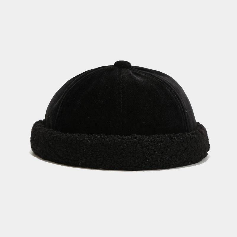 Vintage Docker Cap, randlose Mütze, Retro-Baumwolle, verstellbar, einfarbig, Sommer, Herbst, Frühling, Hip-Hop-Mode