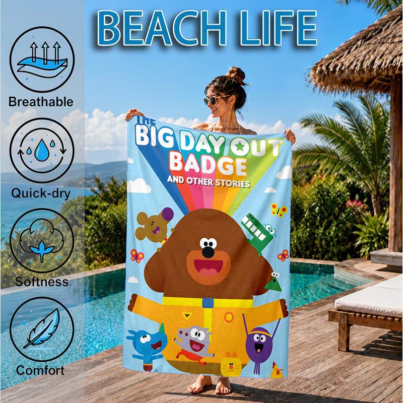 Cute Du-ggee Adventure Beach Towel, Microfiber Beach Towel, Perfect For Pool, Beach, Travel, Home Decor Beach Party Fan gifts