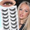 7 Pairs Fluffy 3D Eyelashes: Natural, Dense, Exaggerated Mess for a Bold European & American Look