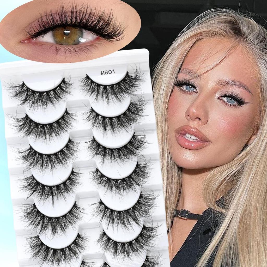 7 Pairs Fluffy 3D Eyelashes: Natural, Dense, Exaggerated Mess for a Bold European & American Look