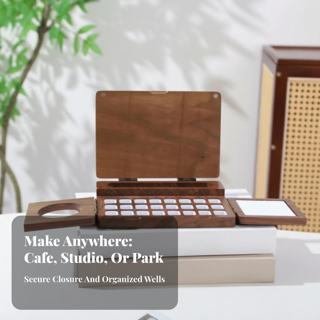 Wooden Palette Box Travel-Friendly Detachable Sturdy for Painters