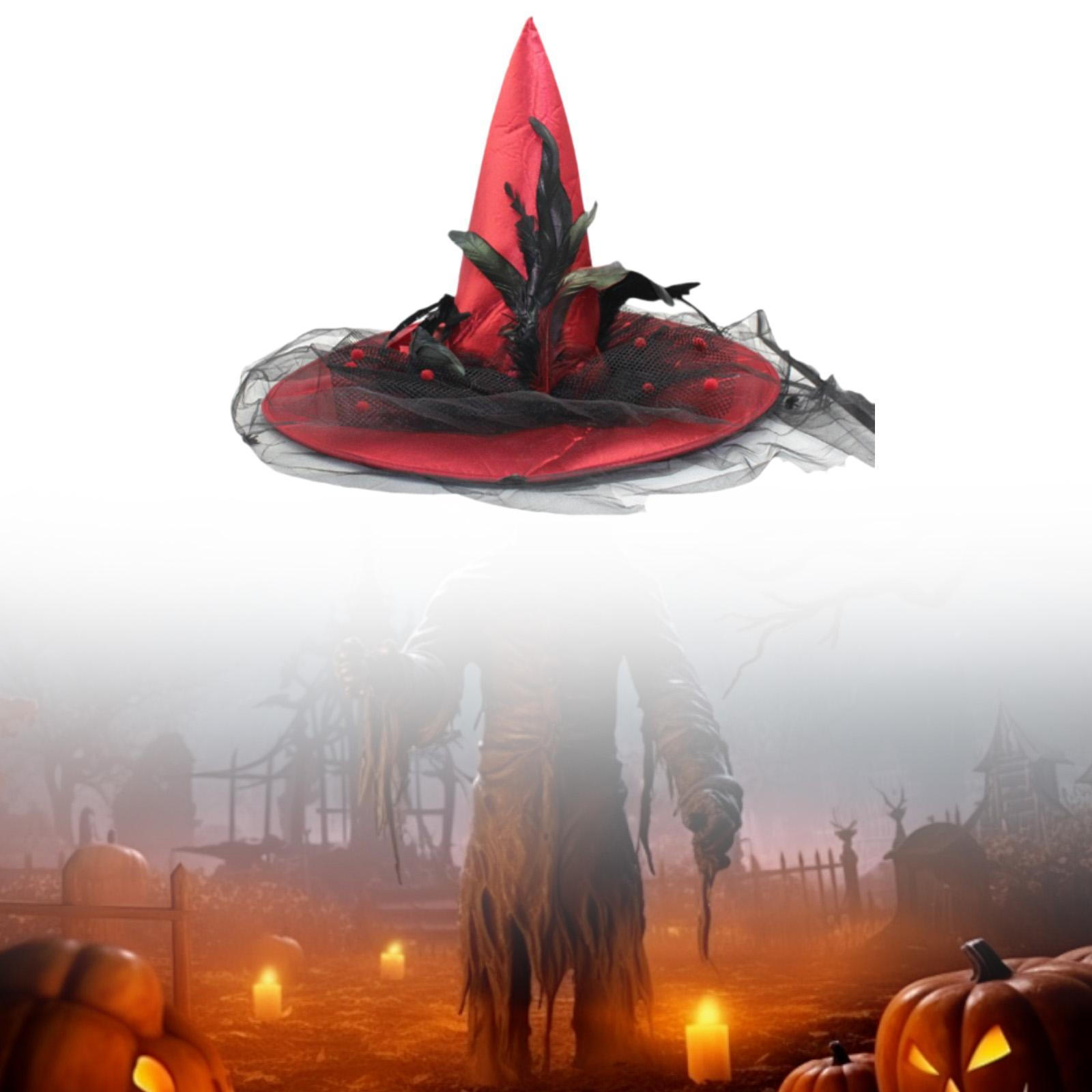

Шляпа ведьмы на Хэллоуин, ведьма, подходящая для переодевания, сценического представления, подарка на вечеринку красный