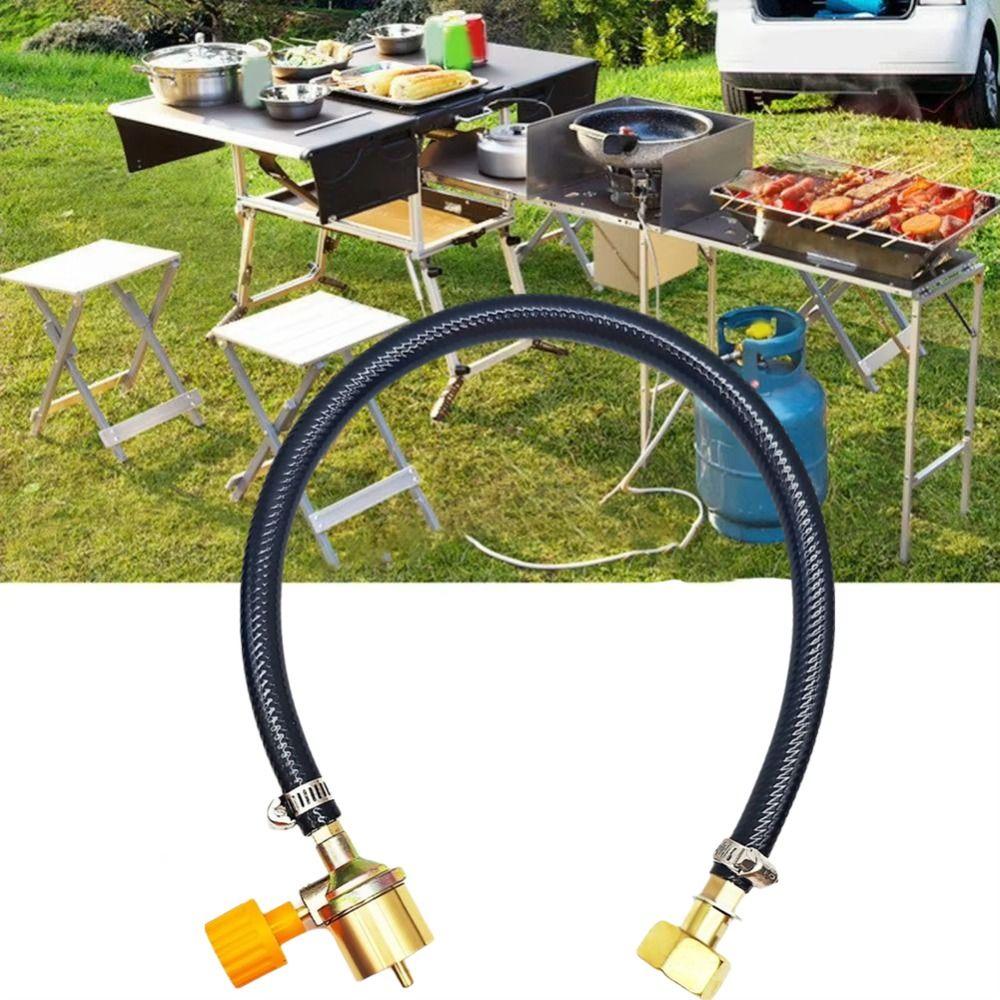Portable Gas Refill Adapter Multifunctional Valve Braided Hose Connection Hose  Stove Head