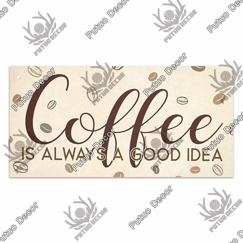 Coffee Metal Hanging Signs Decorative Plaques Door Aluminum Plaque In Home Decor Cafe Kitchen Hanging Home Decor