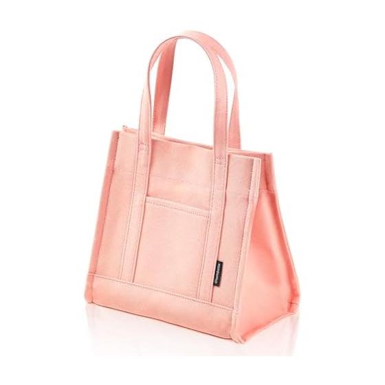 Mini Tote Bag, Made in Japan, Free Standing, Canvas, Small, Unisex, Lunch Bag, Storage, Great as a Gift (Peach)