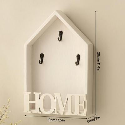 Organizzatore Portachiavi in Legno con Ganci Multipli Accento Metallico Porta Chiavi per Ingresso Soluzione di Archiviazione da Parete per Piccoli Spazi
