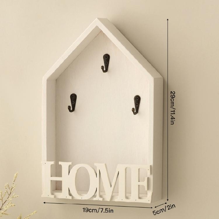 Multi Hook Wooden Key Organizer Metal Accent Entryway Key Holder Wall Mounted Storage Solution For Small Spaces