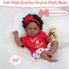 50cm Baby Doll Like Real Reborn Black Girl Realistic Painted Babies Silicone Vinyl African American Soft Cloth Body Rooted Hair