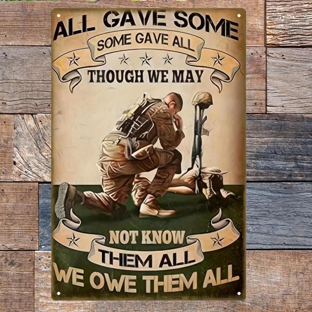 Vintage Metal Wall Sign 20x30cm Soldier Remembrance Plaque Home Decor
