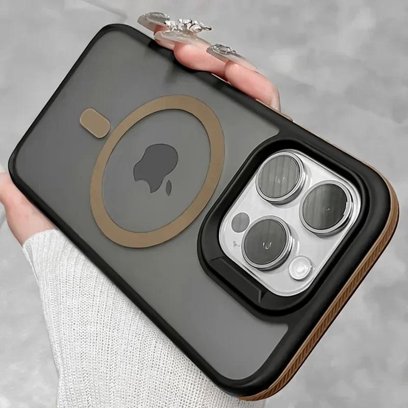 

Новий двоколірний матовий матовий магнітний чохол для телефону для iPhone 16 15 14 Plus 13 12 16 Pro Max напівпрозорий протиударний бампер тверда кришка For iphone 16Promax