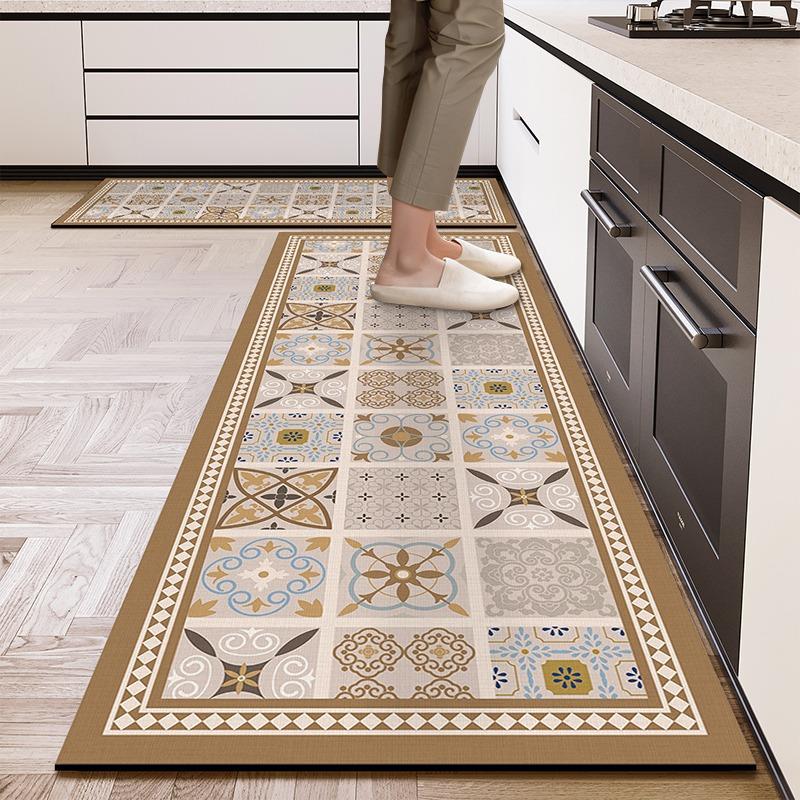 Kitchen Floor Mat Waterproof Non-slip Oil-proof Carpet Minimalist Geometry Rug Long Size Home Decor Foot Mats  Alfombra