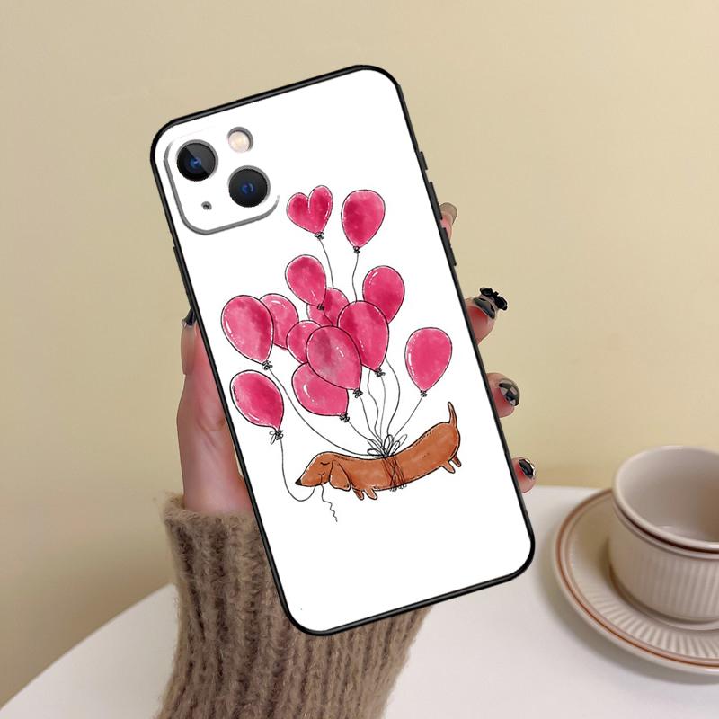 Cute Dachshund Dog Phone Case For iPhone 15 14 Plus 11 12 13 16 Pro Max Mini 7 8 X XR XS Max Cover