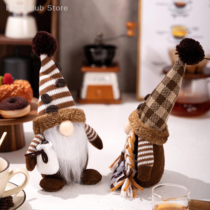 1Pc Coffee Gnome Ornaments For Christmas Winter Spring Decoration Home Decor Coffee Bar Accessories Themed Gnomes Gifts