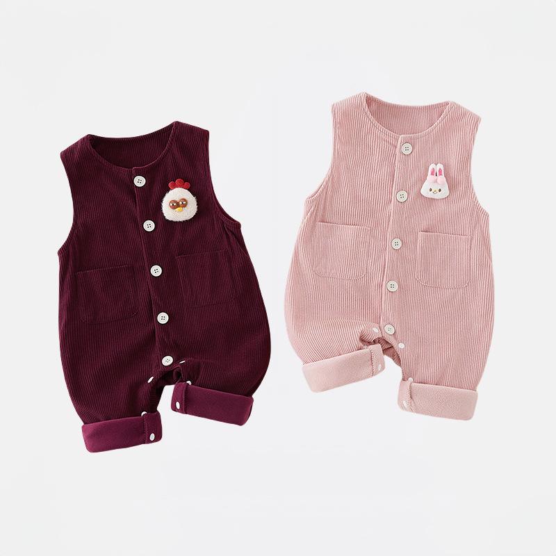 Corduroy Baby Romper: Warm Sleeveless Harem Pants for Boys - Early Winter/Autumn Style
