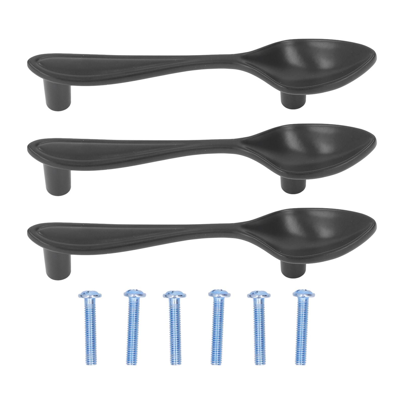 

3 комплекта дверных ручек Утолщенные столовые приборы Посуда Фигурные ручки для шкафа для ящика Шкафа Книжных полок Черный Type 2
