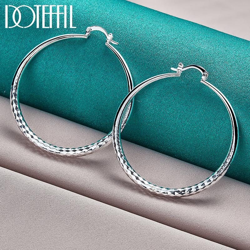 50mm Circled Earrings Gift Silver Color Fashion Jewelry