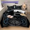 3pcs Bedding Set Skull Clockwork Includes 1 Comforter + 2 Pillowcases, Without Pillow Inserts, Soft Comfortable, Lightweight Breathable, Pri