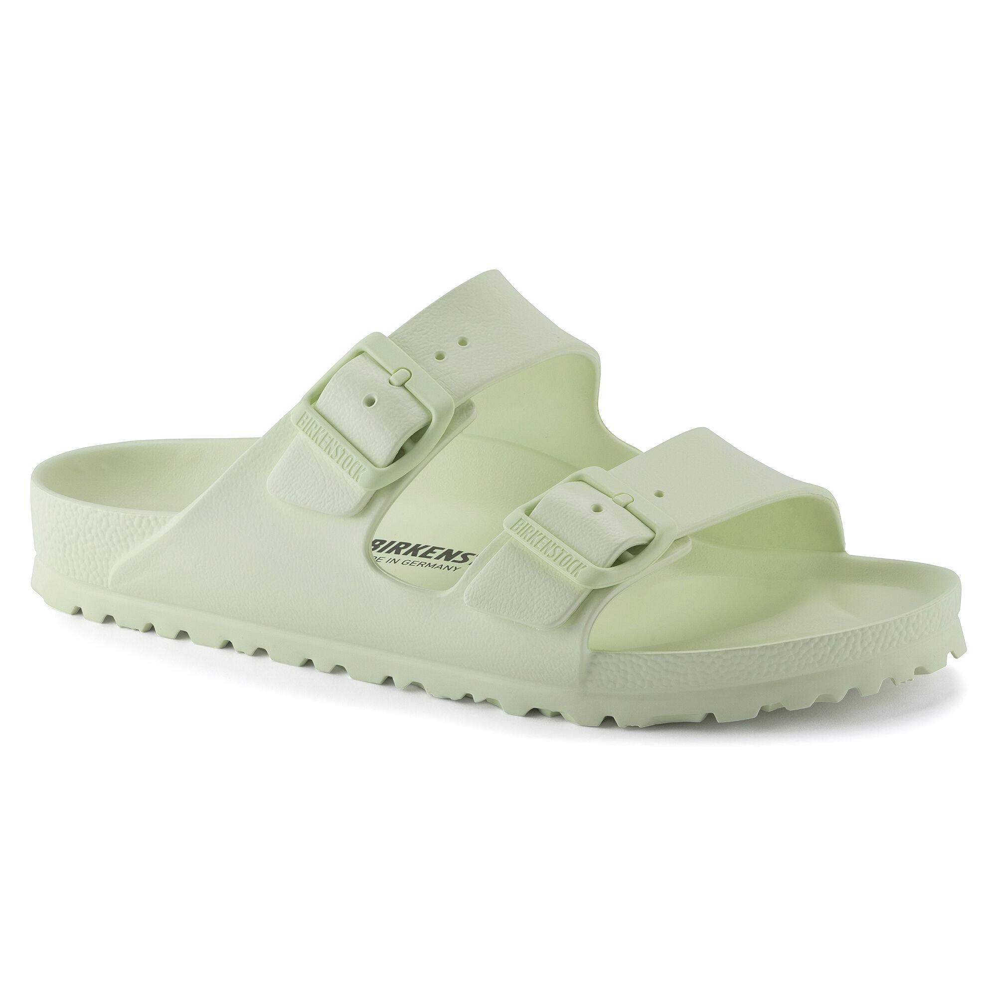 Birkenstock Damen Sandalen Arizona Essentials EVA Schmal Faded Lime für schmale Füße aus Schaumstoff (1024691) 37 grün