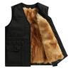 Multi-Pocket Yellow Wool Vest/Shawl, Fur-Lined for Winter, Ideal for Middle-Aged & Seniors, Available In Various Thicknesses