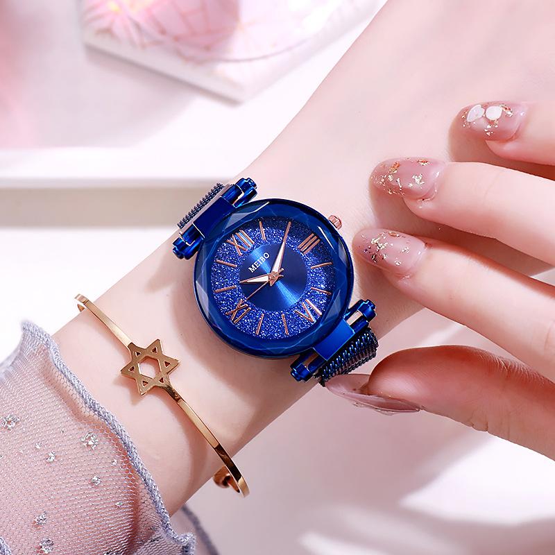 Magnetic Mesh Belt Roman Series Starry Sky Watch Female