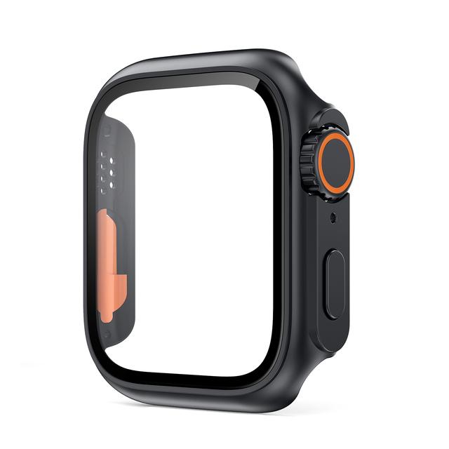 Screen Protector for Apple Watch Case 45mm 40mm 44mm 41mm 42mm 38mm PC Cover+Glass Film Change To Ultra Series 9 8 7 6 5 4 3 SE