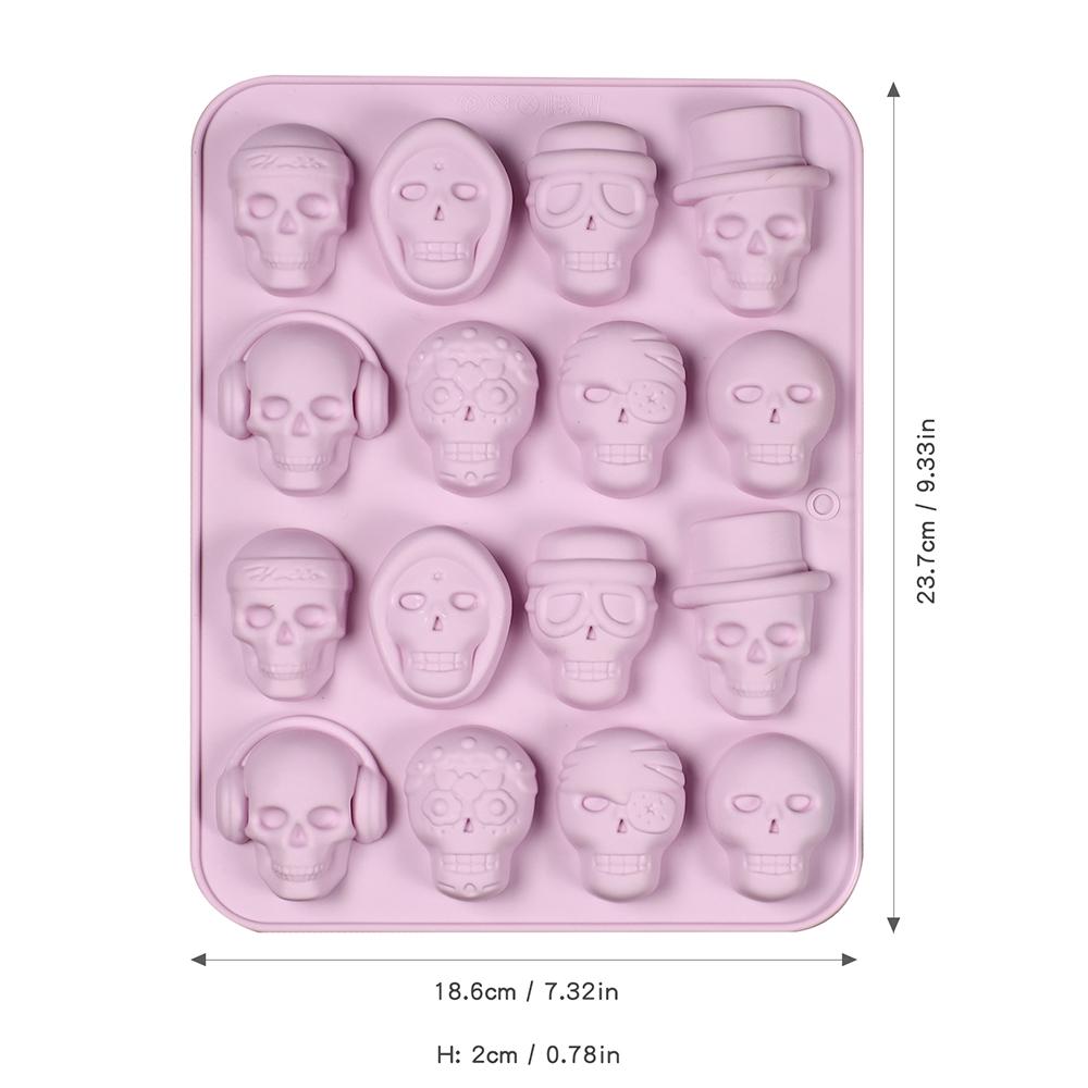 Skull Ice Cube Silicone Mold Halloween Creative Decoration Reusable DIY Candy Whiskey Chocolate Soap Kitchen Accessorie 6